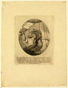 Giovanni Battista Luder, stående i en ballonkurv under en opstigning over Firenze, 1795-1850
